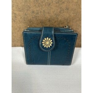 Lavemi Teal Wallet, Leather, Card Holder, Change Purse, Small, RFID Blocking